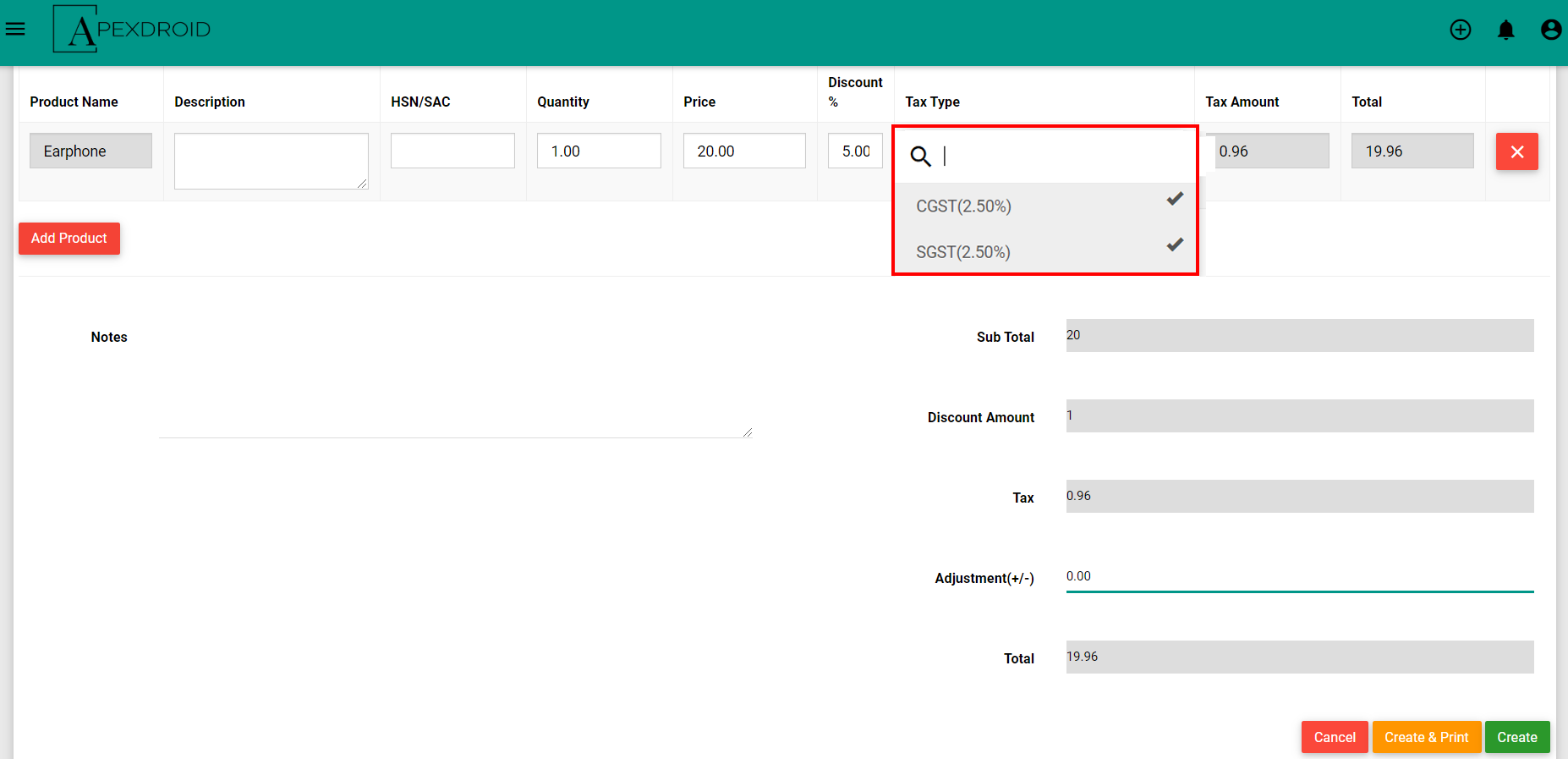 Automatic Tax Calculation